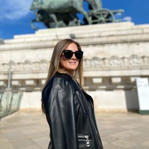 NWT Faux Leather Motto Jacket